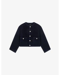 Maje - Braided-Trim Patch-Pocket Wool-Blend Jacket - Lyst