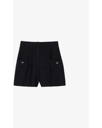 Sandro - High-rise Tweed Shorts - Lyst