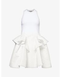 Alexander McQueen - Voluminous-skirt Stretch-cotton Mini Dress - Lyst