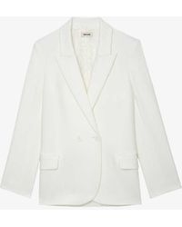Zadig & Voltaire - Visit Peace And Love Diamanté-embellished Stretch-woven Blazer - Lyst