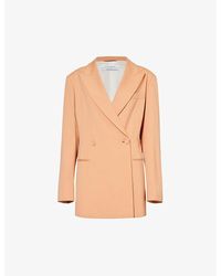 Another Tomorrow - Fluid Double-breasted Relaxed-fit Stretch-woven Blazer X - Lyst