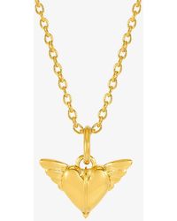 Rachel Jackson - Guardian Angel 22ct Yellow -plated Sterling Silver Pendant Necklace - Lyst