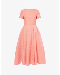 ROKSANDA - Vaela Textured Woven Midi Dress - Lyst