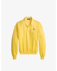 Polo Ralph Lauren - Brand-Embroidered Polo-Collar Cotton-Blend Sweatshirt - Lyst
