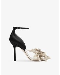 Jimmy Choo - Coko 100 Flower Satin Heels - Lyst