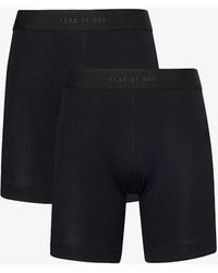 Fear Of God - Elasticated-waistband Pack Of Two Stretch-cotton Boxer Briefs X - Lyst