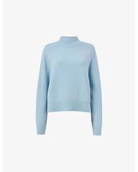 Whistles - Pale Funnel-Neck Relaxed-Fit Wool Jumper - Lyst