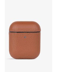 Mintapple Womens Autumn Logo-embossed Leather Airpod Case - Brown