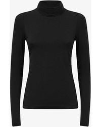 Reiss - Piper Roll Neck Stretch-woven Top - Lyst