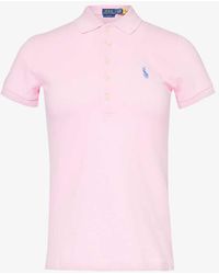 Polo Ralph Lauren - Julie Logo-embroidered Stretch-cotton Polo Shirt - Lyst