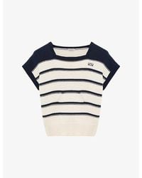 Loewe - Striped Logo-Embroidered Sleeveless Cotton-Blend Jumper - Lyst