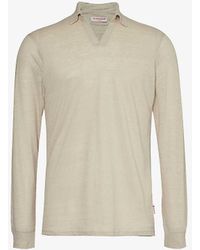 Orlebar Brown - Felix Long-sleeved Linen Polo Shirt - Lyst