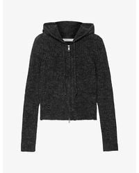 AllSaints - Mabel Distressed Knit Woven Hoody - Lyst