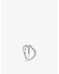 Monica Vinader - Riva Pave Wrap Sterling- And Lab Grown Diamond Ring - Lyst