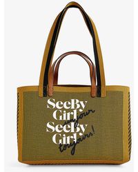 See By Chloé - Logo-pattern Woven Tote Bag - Lyst