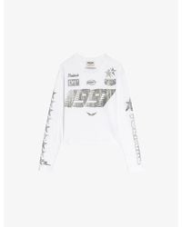 Zadig & Voltaire - Io Rhinestone-Embellished Cotton T-Shirt - Lyst