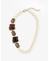 Weekend by Maxmara - Pearl And Resin Metal Necklace - Lyst