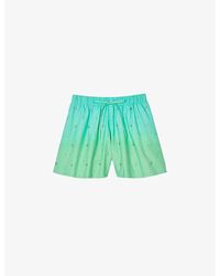 Sandro - Rhinestone-embellished Elasticated-waist Cotton Shorts - Lyst