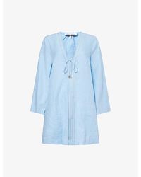 Heidi Klein - Ponza Keyhole-Front Linen Kaftan - Lyst