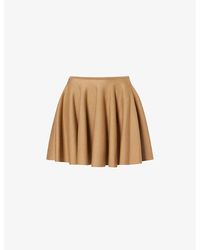Khaite - Ulli Pleated High-rise Wool-blend Mini Skirt - Lyst