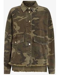 AllSaints - Hetti Camo-print Relaxed-fit Organic-cotton Shacket - Lyst
