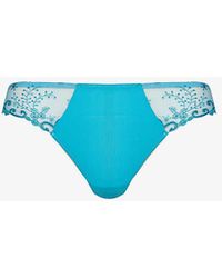 Simone Perele - Délice Floral-embroidered Mid-rise Thong - Lyst