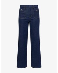 FRAME - Pearl Le Slim Palazzo High-Rise Stretch-Denim Jeans - Lyst