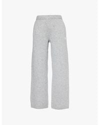 The Couture Club - Fluffy Emblem Brand-Embroidery Straight-Leg Mid-Rise Knitted Jogging Bottoms - Lyst