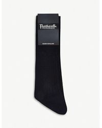 Pantherella - Mens Navy Cotton Ribbed Knee-high Socks 11.5 - Lyst