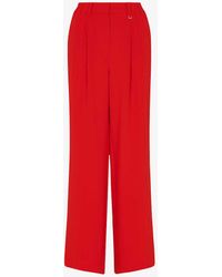 Whistles - Harper Wide-leg High-rise Crepe Trousers - Lyst