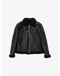 AllSaints - Lorel Wool-Trim Regular-Fit Sheepskin Jacket - Lyst