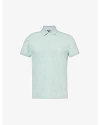 Emporio Armani - Brand-embroidered Regular-fit Stretch-cotton-piqué Polo Shirt X - Lyst