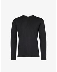 Sunspel - Sun Crew-Neck Long-Sleeve Cotton-Jersey T-Shirt - Lyst