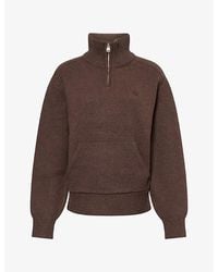 The Couture Club - Emblem Funnel-Neck Cotton-Blend Jumper - Lyst