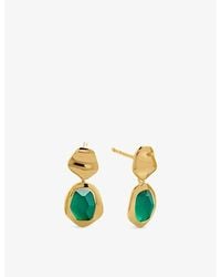 Monica Vinader - Odyssey Small 18Ct Vermeil-Plated 925 Sterling And Onyx Drop Earrings - Lyst