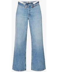 EB DENIM - Madison Asymmetric-waistband Wide-leg High-rise Jeans - Lyst