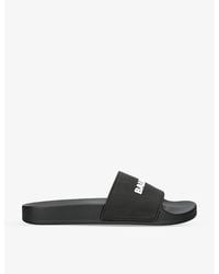 Balenciaga - Logo-Embossed Rubber Slides - Lyst