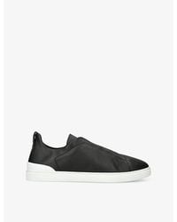 ZEGNA - X3 Triple Stitch Secondskin Shearling Leather Low-Top Trainers - Lyst