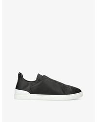 ZEGNA - X3 Triple Stitch Secondskin Shearling Leather Low-Top Trainers - Lyst
