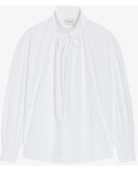 Claudie Pierlot - Drawstring-neck Relaxed-fit Cotton Shirt - Lyst