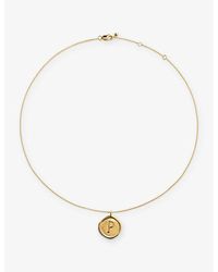 Monica Vinader - Initial-P Stamp 18Ct-Vermeil Chain Necklace - Lyst