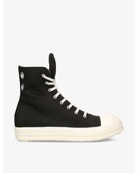 Rick Owens - Contrast-toe Lace-up Canvas High-top Trainers - Lyst