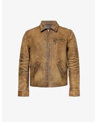Polo Ralph Lauren - Trucker Crinkled Regular-fit Leather Jacket - Lyst