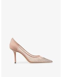 Jimmy Choo - Love 85 Crystal-Embellished Mesh Heeled Courts - Lyst