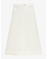 Marni - Flared Mid-Waist Denim Midi Skirt - Lyst