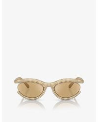 Swarovski - Sk6006 Crystal-embellished Oval-frame Sunglasses - Lyst