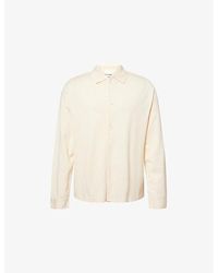 FRAME - Relaxed-Fit Long-Sleeves Cotton-Piqué Polo Shirt - Lyst