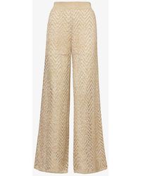 Missoni - Chevron-pattern Wide-leg High-rise Knitted Trousers - Lyst