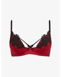Agent Provocateur - Penelopi Plunge Underwired Silk Bra - Lyst