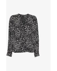 Whistles - Shadow Leopard-print Woven Blouse - Lyst